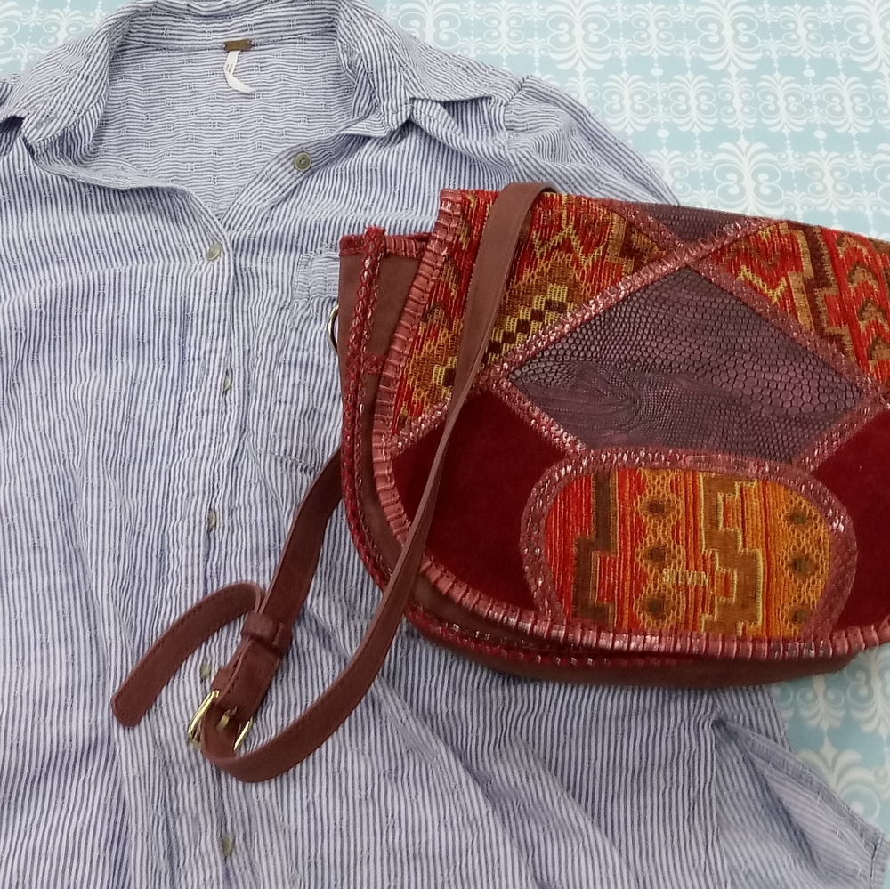 NWOT Free People Blue White Striped Top - Picture 8 of 8
